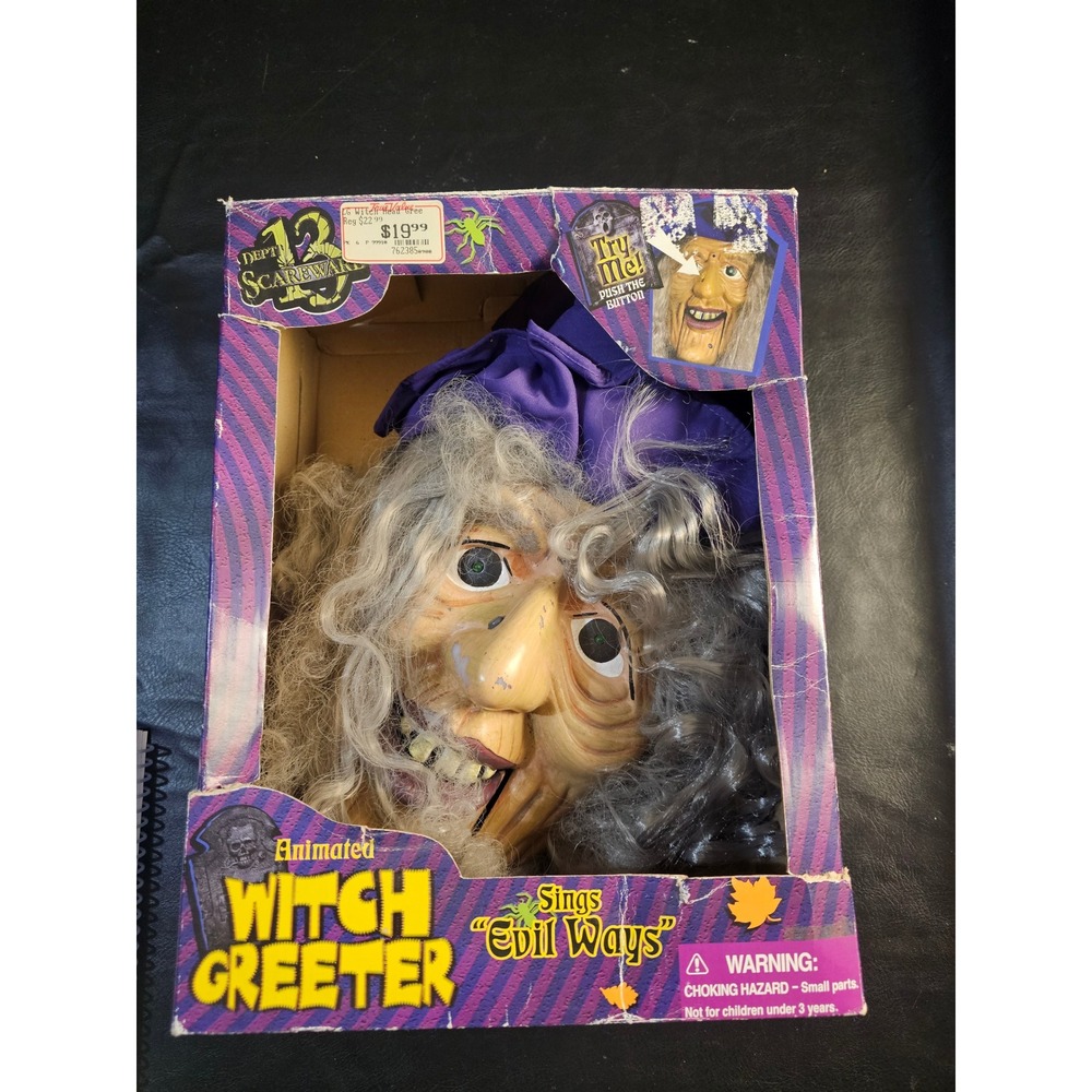 Vintage Gemmy Animated Witch Greeter 20" Evil Ways Halloween Decoration